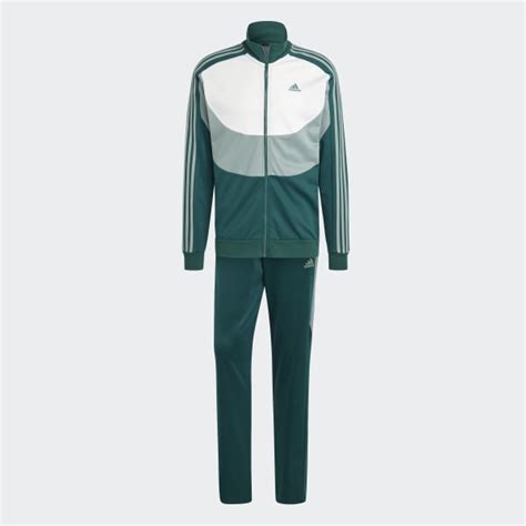 adidas jogginganzug herren baumwolle grün|adidas Colorblock Trainingsanzug .